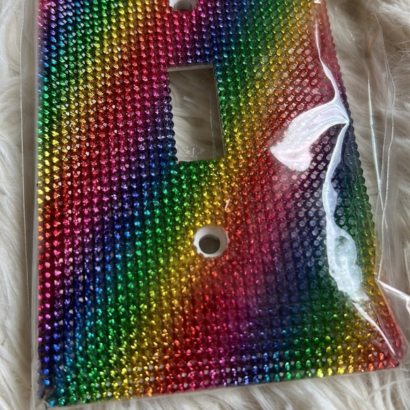 Rhinestone jeweled rainbow switch plate NEW‎ bright and sparkly - Picture 3 of 4